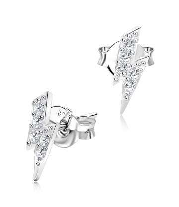 Thunder Designed CZ Silver Stud Earrings STS-4758